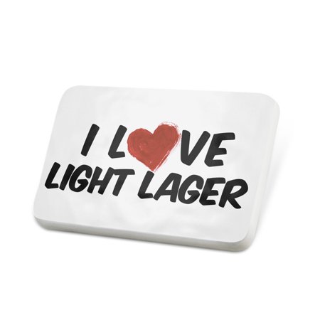 Porcelein Pin I Love Light Lager Beer Lapel Badge – NEONBLOND
