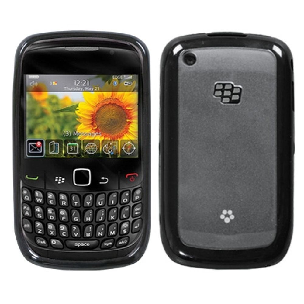 Insten Transparent Clear/Solid Black Case Cover for BLACKBERRY 8520 8530 9300 9330
