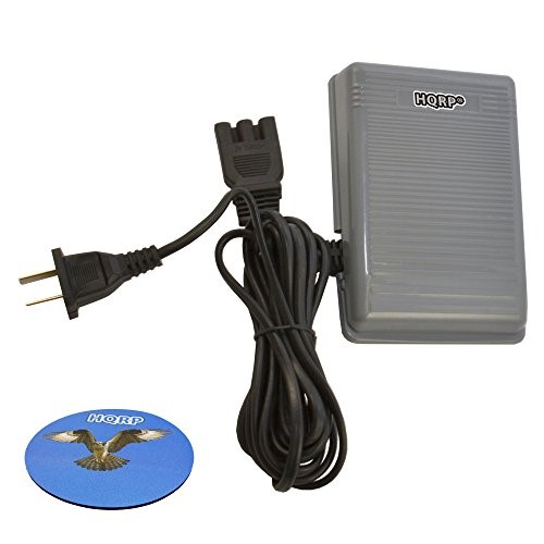 HQRP Foot Controller for Singer 1007, 1012, 1014, 1105, 1107, 1116, 1120, 1130, 1408, 1409, 1507, 1512 Sewing Machine Pedal Power Cord + HQRP Coaster
