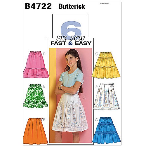 Butterick Sewing Pattern 4722 - Girls  Skirt-ch (7-8-10)