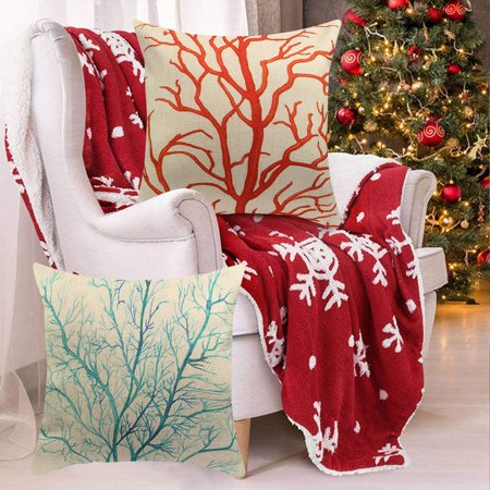 JunDanmall Pillow Cover Removable Invisible Zipper Single Side Printed Decorative Plant Pattern Square Pillowslip Home Decoration  Color#6222