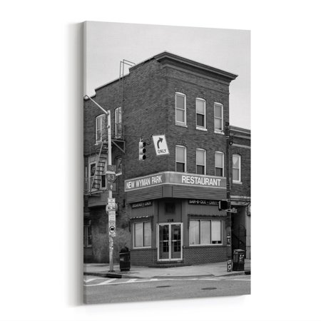 Baltimore Maryland Wyman Park Restaurant 02 B W Food Drink 12  X 18  Canvas Wall Art