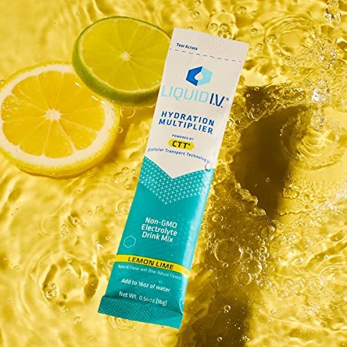 Liquid I.V. Hydration Multiplier - Lemon Lime - Hydration Powder Packets | Electrolyte Drink Mix | Easy Open Single-Serving Stick | Non-GMO | 16 Stick thumbnail