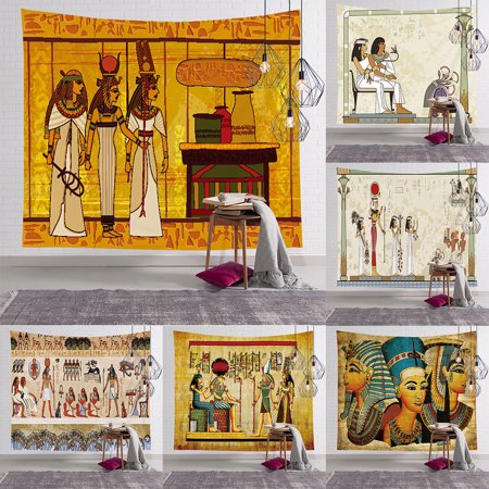 JunDanmall 95x73/130x150cm Egyptian Pharaoh Wall Hanging Tapestry Blanket Backdrop Decor  Color#7681