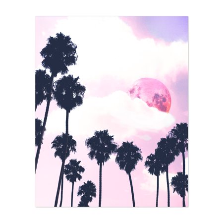 Candy Moon Tropical Collage Botany Clouds Fantasy Nature 24  X 36  Art Print/Poster