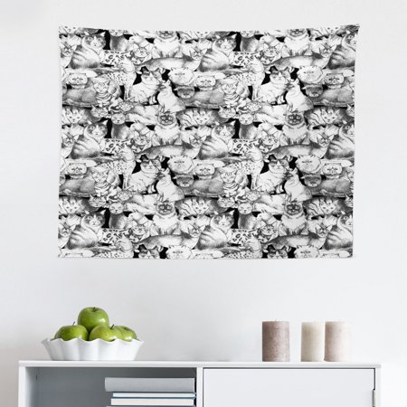 Hippie Tapestry  Close up Effect Hippie Motif Maya Clan in Dirt Tones Counter Culture Print  Fabric Wall Hanging Decor for Bedroom Living Room Dorm  2