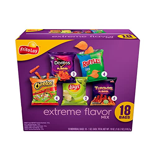 Frito-Lay Extreme Flavor Mix Variety Pack Snack Chips  1 Oz Bags  18 Count Multipack