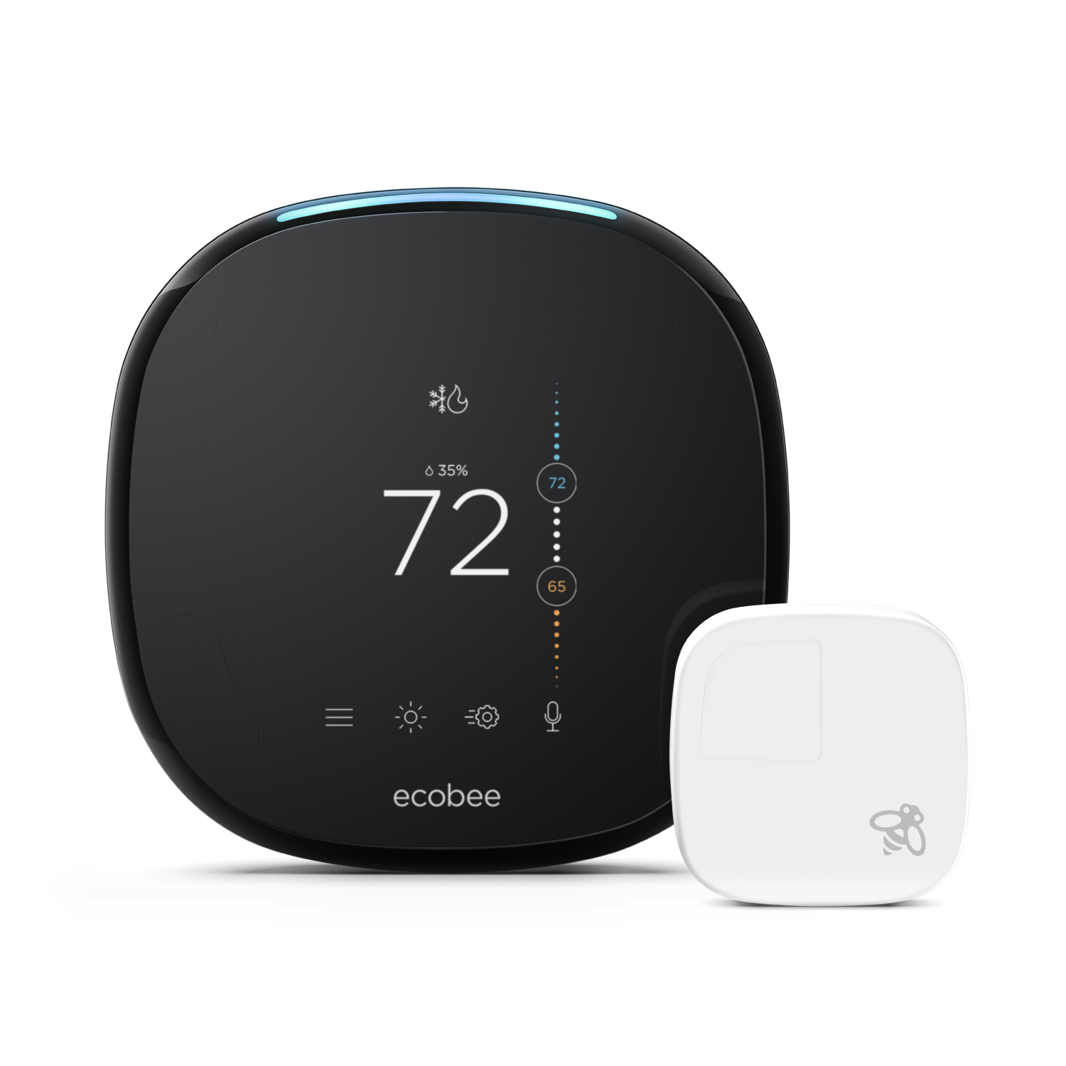 Ecobee B2235809 4 Pro Smart WiFi Thermostat with Remote Sensor & Built in Alexa Voice Service - Black