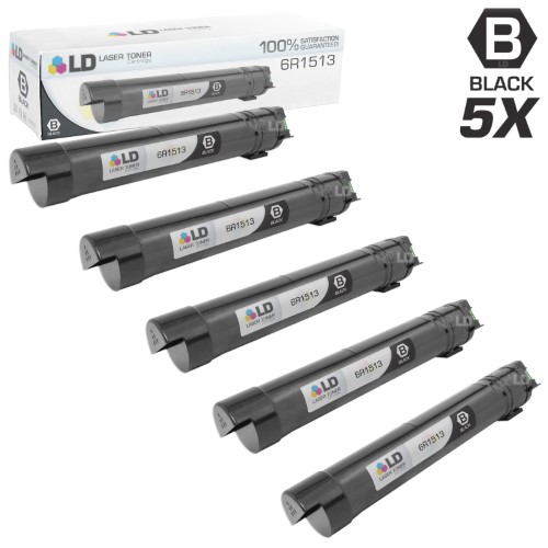 LD Compatible Xerox 006R01513 / 6R1513 Set of 5 Black Laser Toner for WorkCentre Printers: 7525, 7530, 7535, 7545, 7556, 7830, 7835, 7845, 7855, 7970