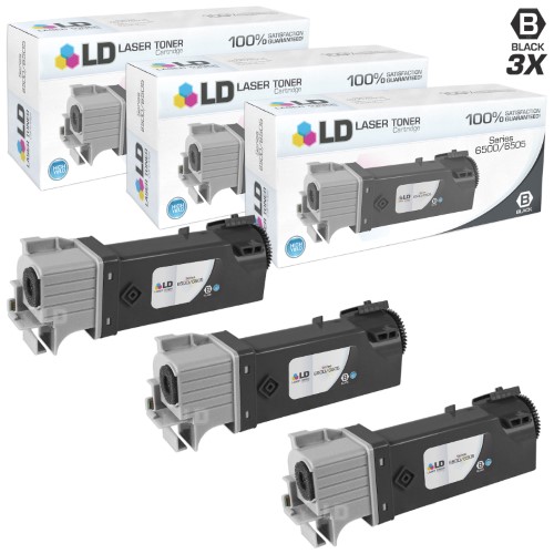 LD Compatible Xerox 106R01597 Set of 3 High Yield Black Toner Cartridges for Xerox Phaser 6500 & WorkCentre 6505