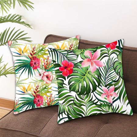 JunDanmall Flower Pattern Pillowcase Easy Insertion Polyester Peach Skin Hidden Zipper Throw Pillow Cover for Living Room  Color#6249