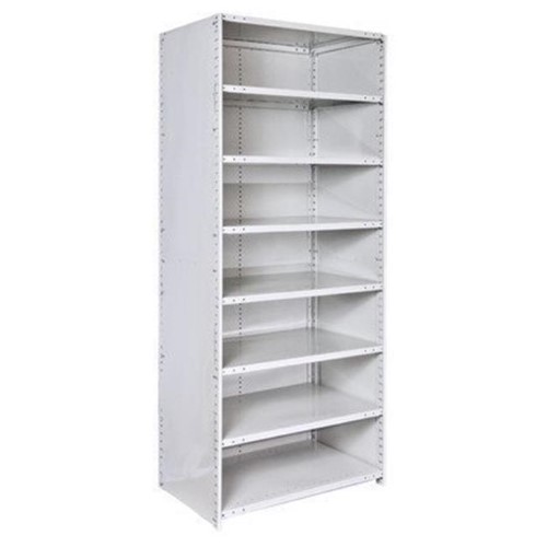 Hallowell 4723-24PL-AM MedSafe Antimicrobial Hi-Tech Shelving 48 in. W X 24 in. D X 87 in. H 711 Platinum 8 Adjustable Shelves