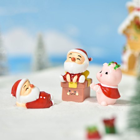 COOLL Xmas Display Figurines Exquisite Cute Resin Desktop Xmas Decorative Figurines for Home  Color#4742
