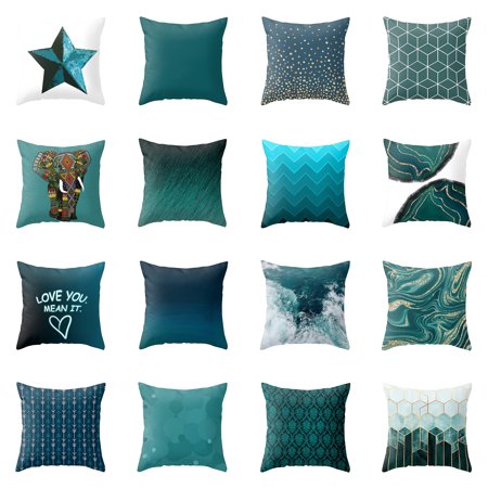 JunDanmall Cushion Cover Wrinkle Free Anti-scratch Polyester Geometric Printed Sofa Throw Pillow Case Home Supplies  Color#4962