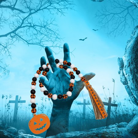 COOLL Fine Workmanship Beads Pendant Widely Used Wood Rustic Farmhouse Bead Garland Decor for Halloween  Color#8306