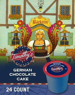 Timothy's World Coffee German Chocolate Cake K-cup For Keurig Brewers, 96 Count