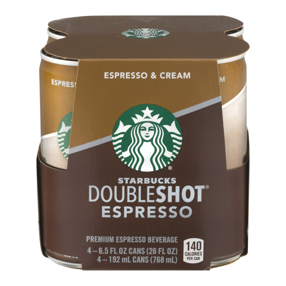 Starbucks Coffee Drink, Premium, Espresso & Cream, 6.5 Fl Oz - 4 Ct