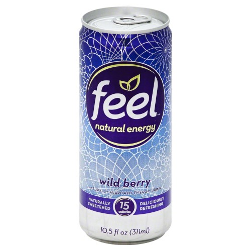 Feel Natural Energy Drink, Wild Berry, 10.5 Fl Oz (Pack of 12)