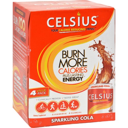 Celsius Calorie Burning Drink - Sparkling Cola - 4/12 Oz