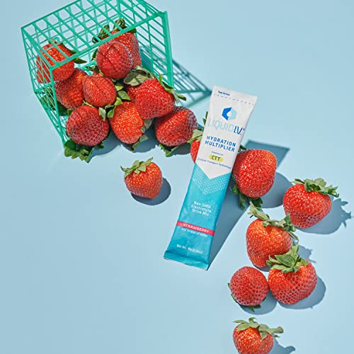 Liquid I.V. Hydration Multiplier - Strawberry - Hydration Powder Packets | Electrolyte Drink Mix | Easy Open Single-Serving Stick | Non-GMO | 16 Stick thumbnail