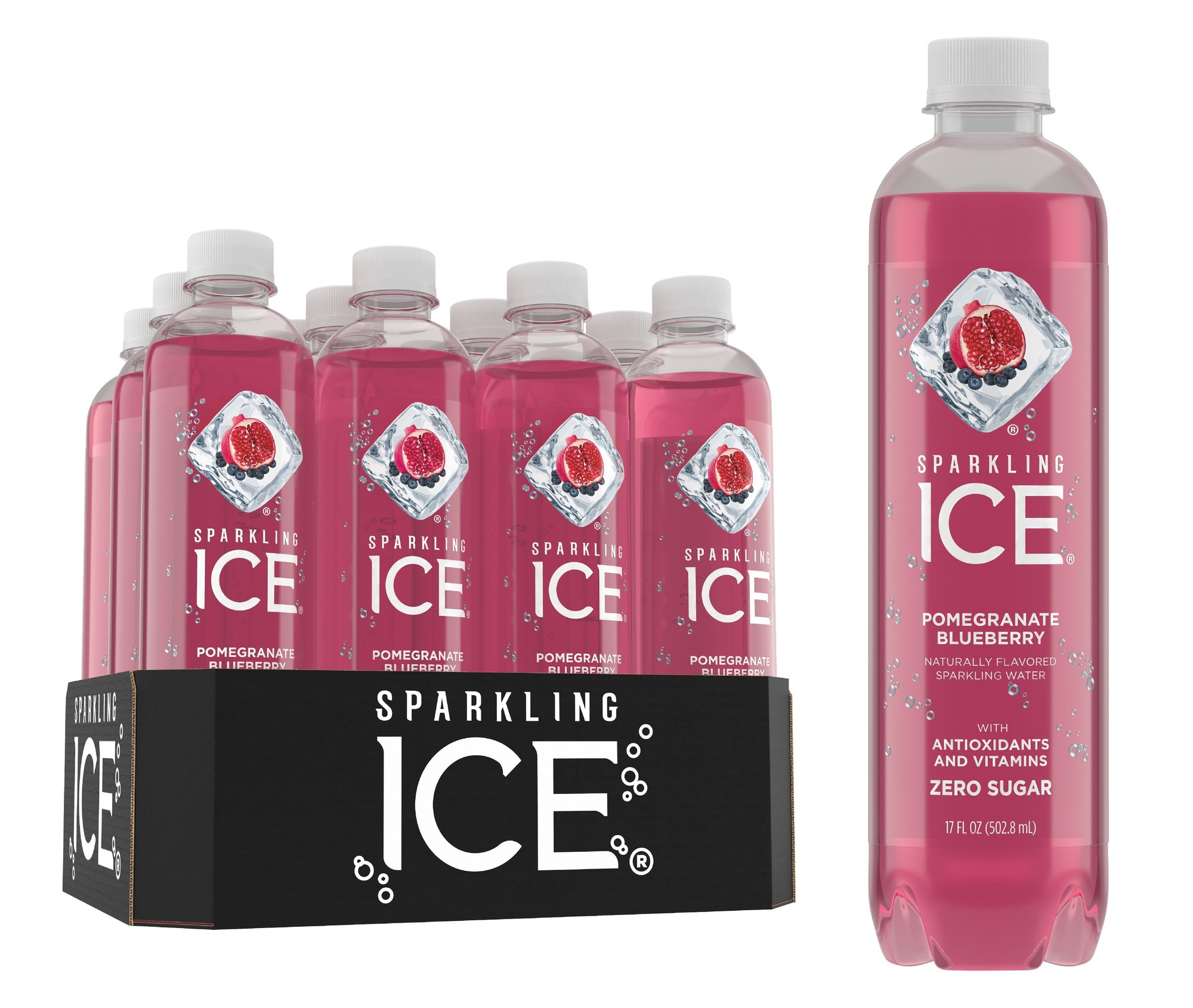 Sparkling IceÂ® Naturally Flavored Sparkling Water, Pomegranate Blueberry 17 Fl Oz, (Pack of 12)