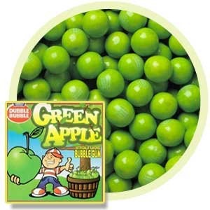 Green Apple 1' Gumballs, 1LB