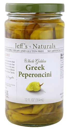 Jeff's GardenPatak, Whole Golden Greek Peperoncini, 12 Oz(Case of 6)