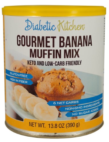 Diabetic Kitchen Muffin Mixes For Bakery Fresh Muffins That Are Low-Carb, Keto-Friendly, No Sugar Added, Gluten-Free, High-Fiber, Non-GMO, No Artificial Sweeteners (Gourmet Banana)
