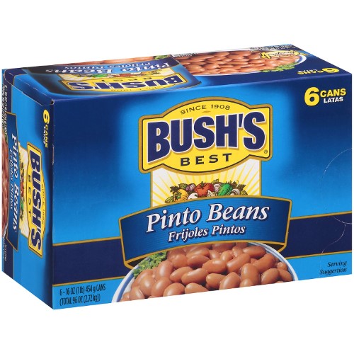 Bushs Pinto Beans 16 Ounce (Pack of 6)