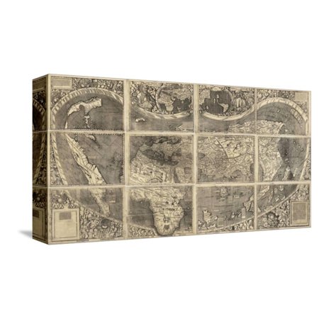 World Map Universalis Cosmographia  1507  Gallery-Wrapped Canvas Print Wall Art by Martin Waldseemüller