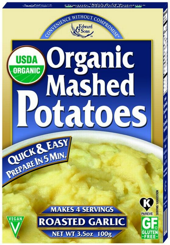 Edward & Sons Organic Mashed Potatoes Gluten Free Roasted Garlic -- 3.5 oz