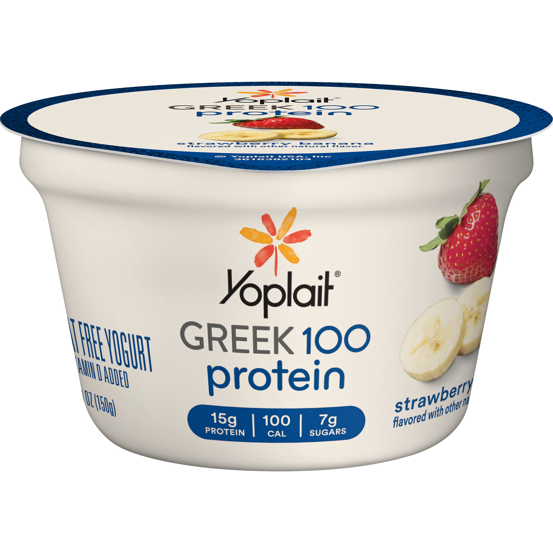 Yoplait Greek 100 Protein Strawberry Banana Fat Free Yogurt