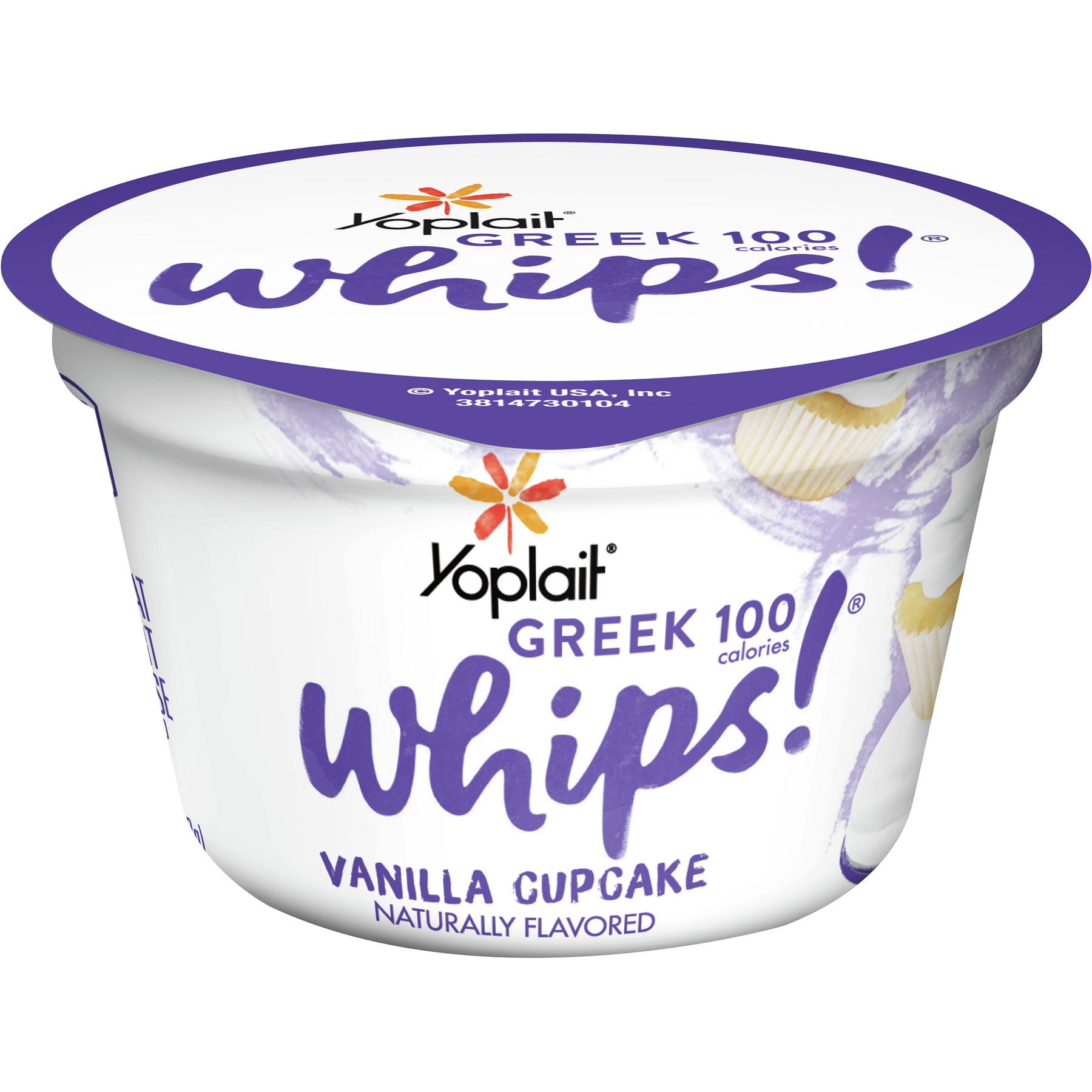 Yoplait Greek 100 Whips! Vanilla Cupcake Fat Free Yogurt Mousse