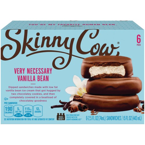 The Skinny Cow Ice Cream Sandwiches, Vanilla Bean, 6 Ct (Frozen)
