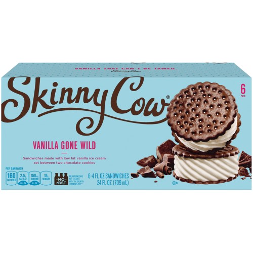 The Skinny Cow Ice Cream Sandwiches, Vanilla, 6 Ct (Frozen)