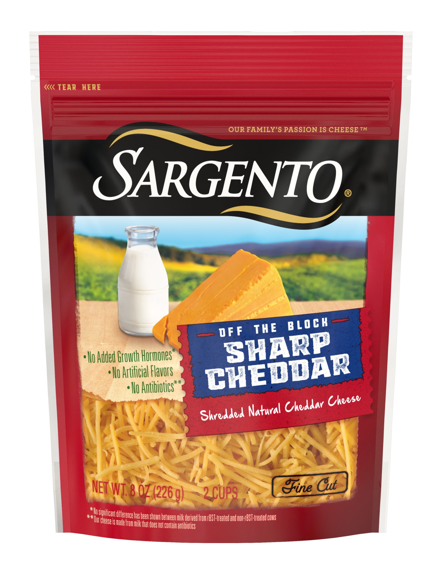 Sargento Shredded Sharp Natural Cheddar Cheese, 8 Oz