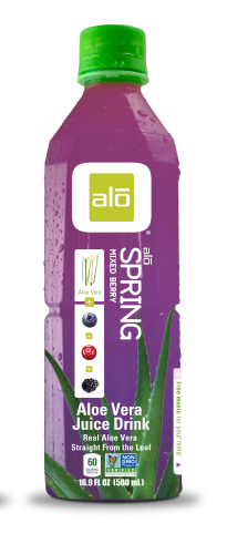 Alo Spring Aloe Vera Juice Drink, Mixed Berry, 16.9 Fl Oz, 12 Count
