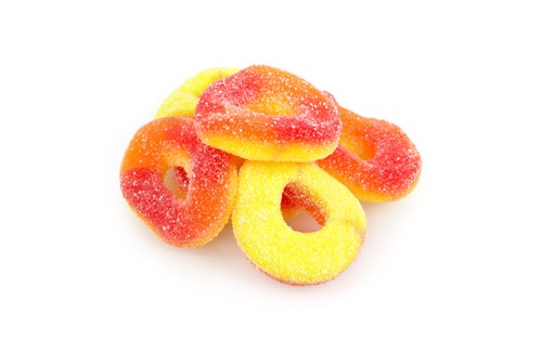 Gummi Peach Rings 1lb, No Color, One Size
