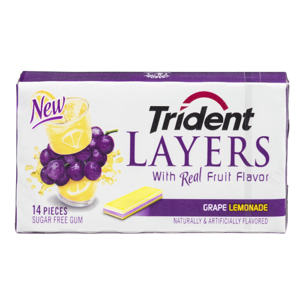 Trident Layers Layers With Real Fruit Flavor Gum - Grape Lemonade