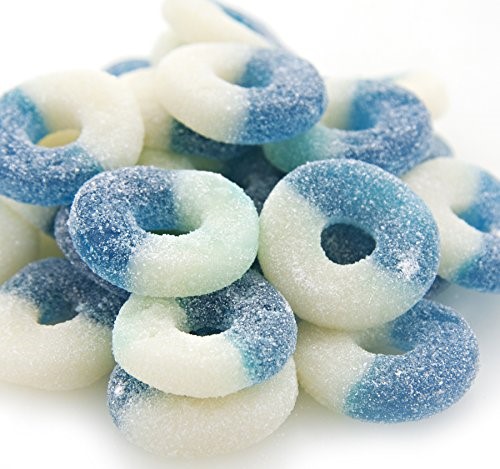 Bulk Blue Raspberry Gummi Rings Candy, 1.2 Lb. Bag