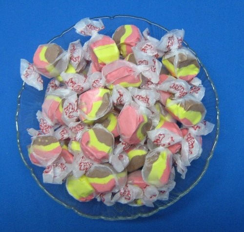 Banana Split Flavored Taffy Town Salt Water Taffy 1 Pound (Pack of 65)