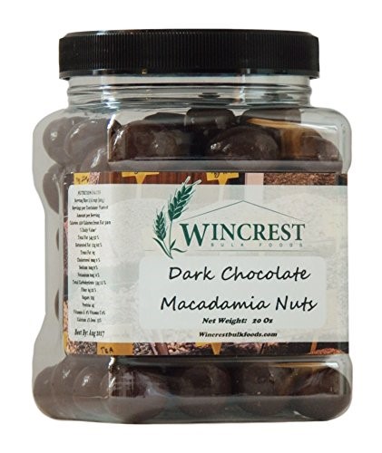 Dark Chocolate Macadamia Nuts - 1.25 Lb (20 Oz) Tub
