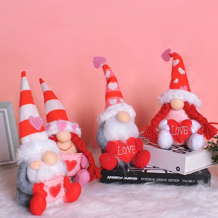 COOLL Doll Ornament Adorable Good-looking Bright-colored Love Polka Dot Gnome Plush Doll for Gift  Color#8775