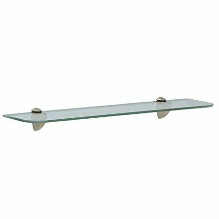 Shelf-Made Kt-0134-624Sn Glass Shelf Kit Satin Nickel 6-Inch by 24-Inch