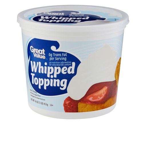 Great Value Whipped Topping, Whipped Topping with a Light, Creamy Texture, 16 Ounces Image