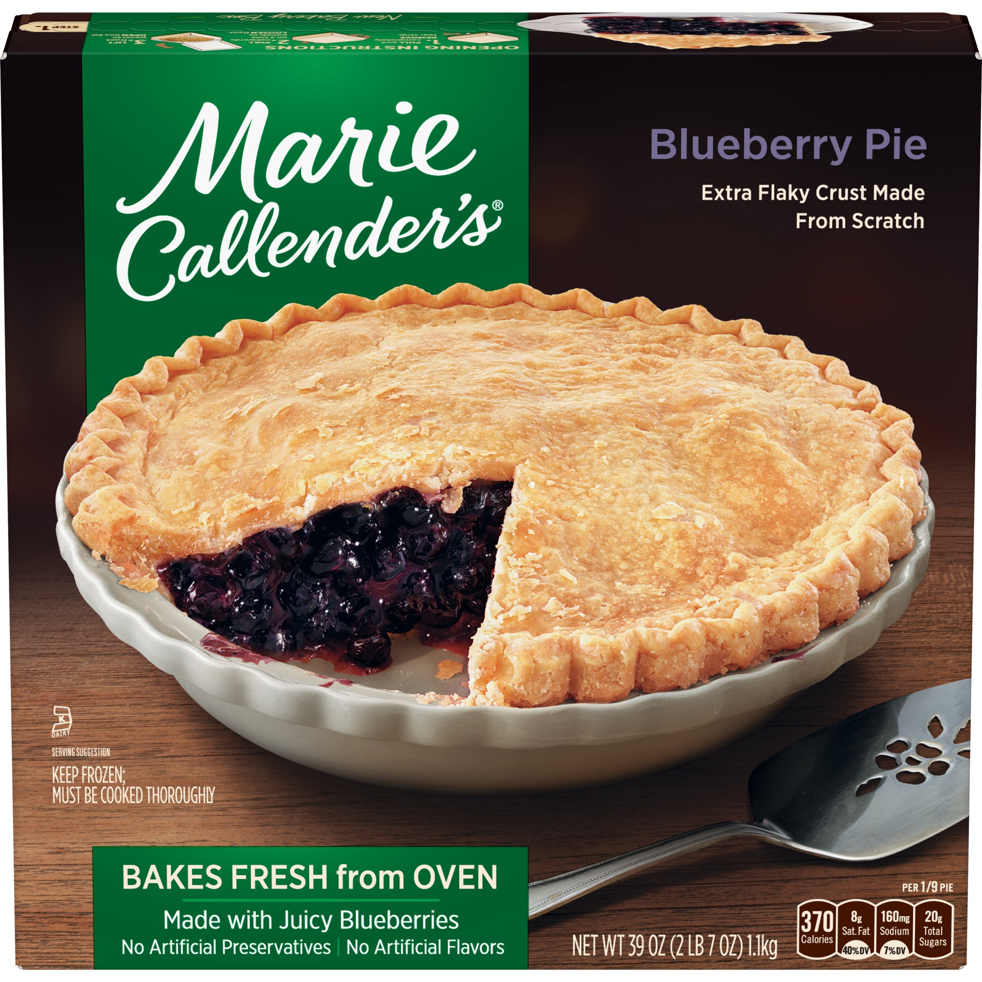 Marie Callender's Frozen Pie Dessert, Blueberry, 39 Ounce