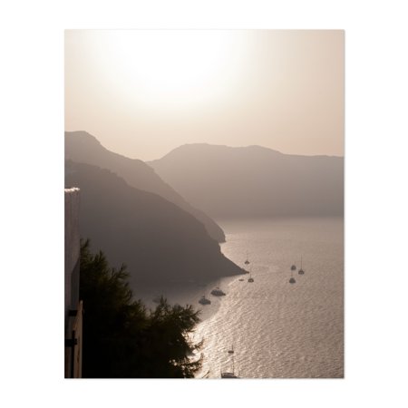 Santorini Golden Hour Dream 1 Wall Decor Art Photography 12  X 18  Art Print/Poster