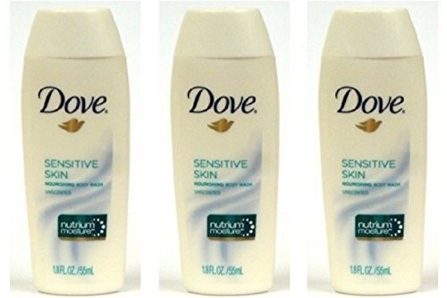 Dove Body Wash, Sensitive Skin 1.8 Oz Travel Size (Pack of 3)