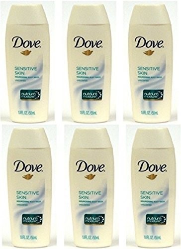 Dove Body Wash, Sensitive Skin 1.8 Oz Travel Size (Pack of 6)