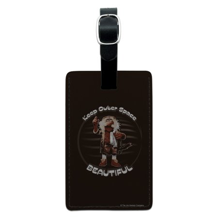 Keep Outer Space Beautiful Fraggle Rock Uncle Traveling Matt Rectangle Leather Luggage Card Suitcase Carry-on ID Tag